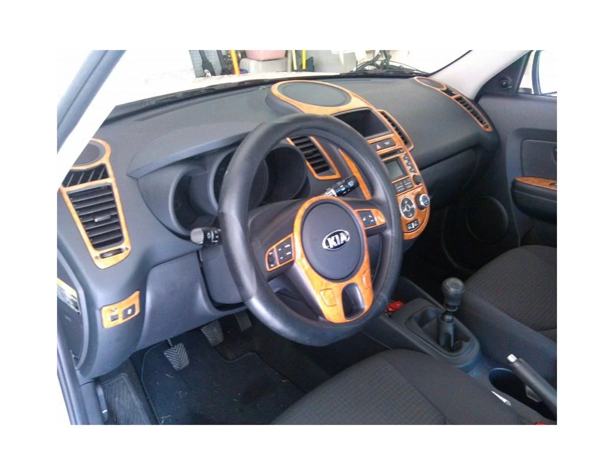 Kia Soul 2010-2011 3D súprava obloženia palubnej dosky interiéru 36-dielna súprava obloženia palubnej dosky - 1