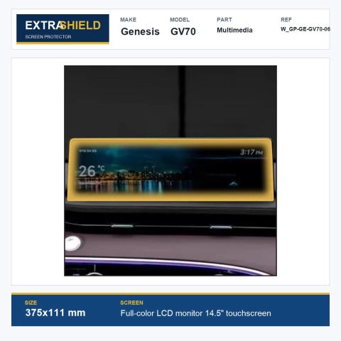 Genesis GV70 Multimedia ExtraShield Screen Protector