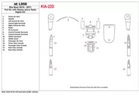 Kompletná sada KIA Soul 2010-UP, s displejom nad rádiom, automatická súprava klimatizácie interiéru BD - 1