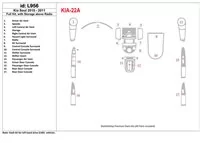 Kompletná sada KIA Soul 2010-UP s úložným priestorom nad interiérom rádia BD Dash Trim Kit - 1