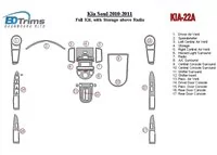 Kompletná sada KIA Soul 2010-UP s úložným priestorom nad interiérom rádia BD Dash Trim Kit - 2