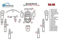 Kompletná sada Kia Soul 2012-UP bez UVO rádia interiéru BD Dash Trim Kit - 1