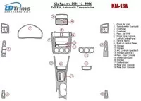 Kompletná sada Kia Spectra 2004-2006, súprava obloženia interiéru automatickej prevodovky BD - 1