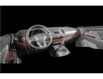Kia Sportage 01.2011 Súprava obloženia palubnej dosky 3D interiéru Dekorácia palubnej dosky 15 dielov - 1