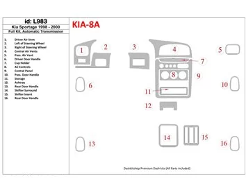 Kompletná súprava Kia Sportage 1998-2000, súprava interiéru automatickej prevodovky BD - 1