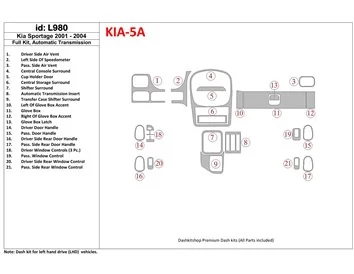 Kia Sportage 2001-2005 Kompletná súprava interiéru BD Dash Trim Kit - 1