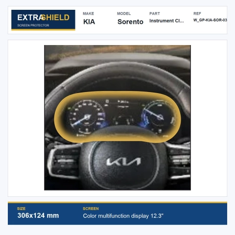 KIA Sorento Instrument Cluster ExtraShield Screen Protector