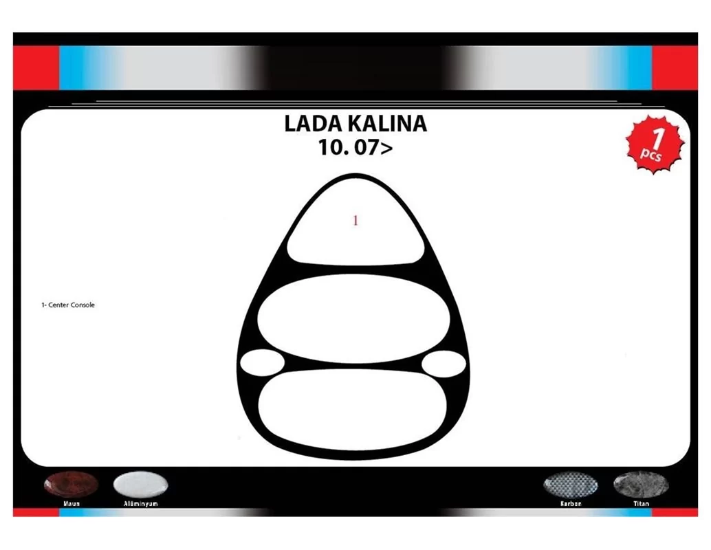 Lada Kalina 10.2007 Súprava obloženia palubnej dosky 3D interiéru Dekorácia palubnej dosky 1 diel - 1