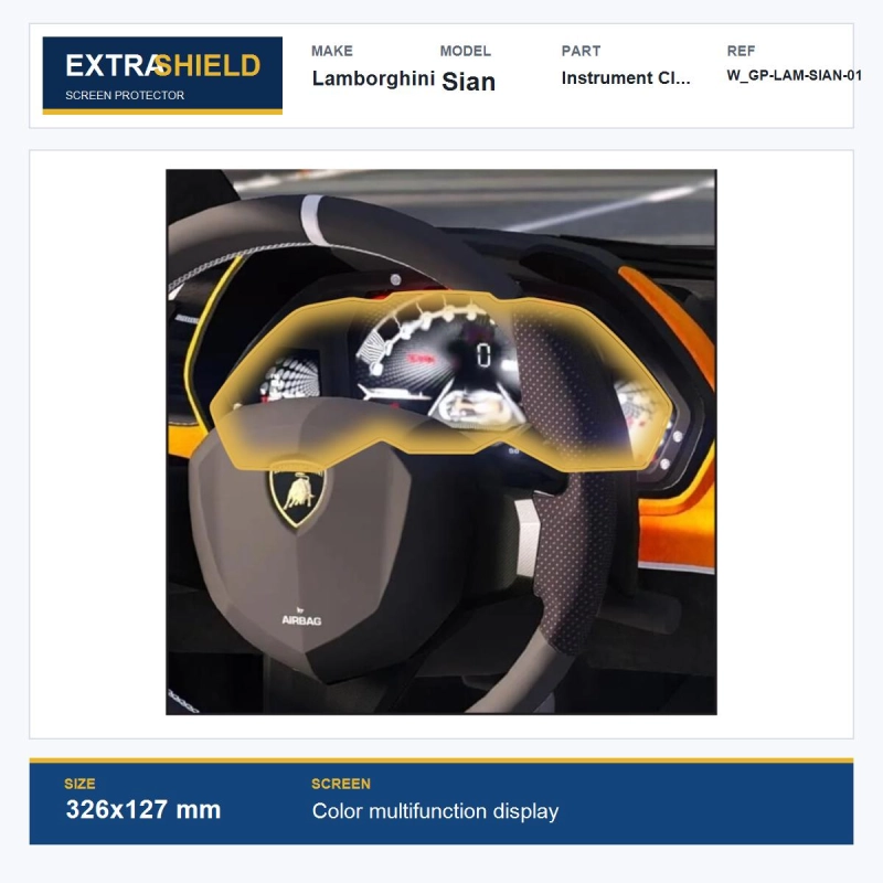 Lamborghini Sian Instrument Cluster ExtraShield Screen Protector