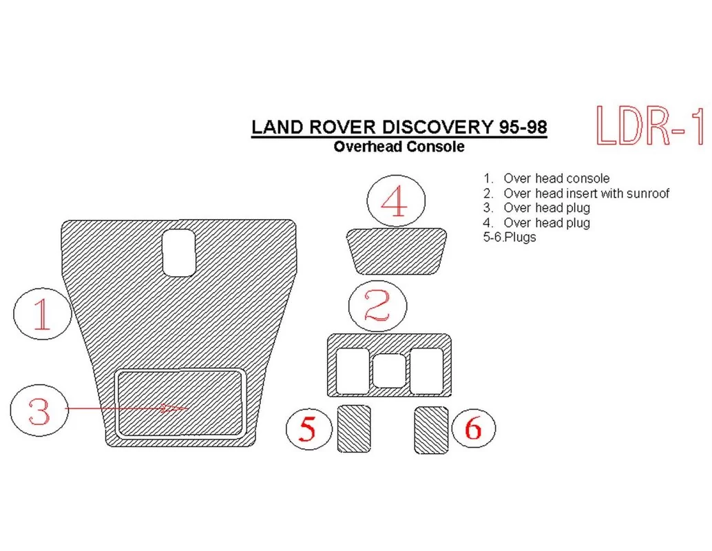 Land Rover Discovery 1995-1998 Súprava stropného obloženia interiéru BD Dash - 1