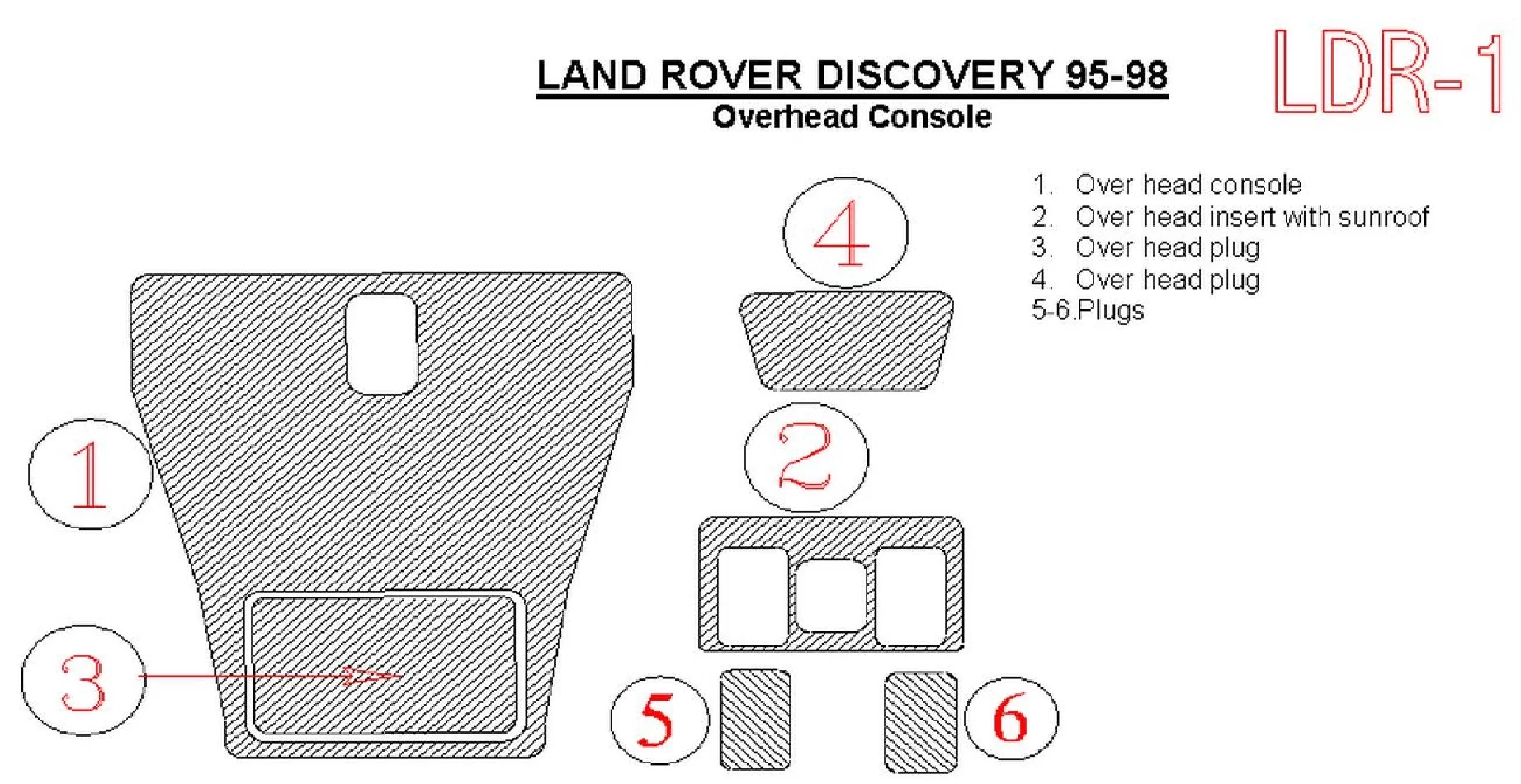 Land Rover Discovery 1995-1998 Súprava stropného obloženia interiéru BD Dash - 1
