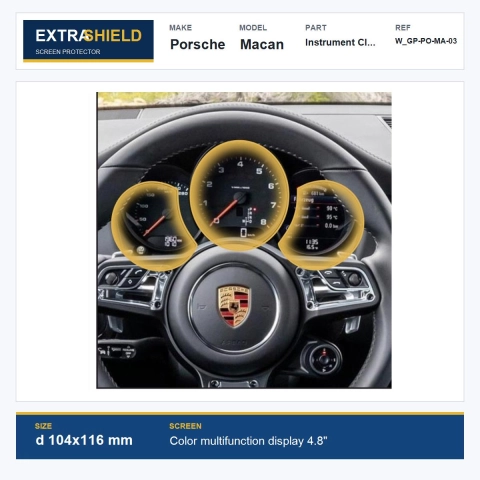 Porsche Macan Instrument Cluster ExtraShield Screen Protector