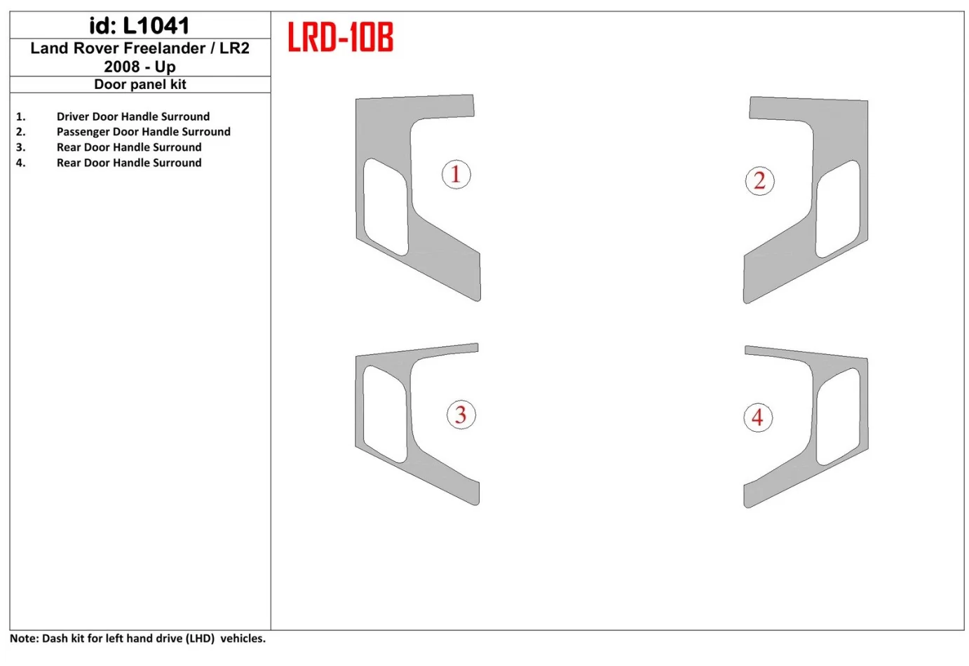 Land Rover Freelander 2 2008-UP Dverové panely Interiér BD Dash Trim Kit - 1