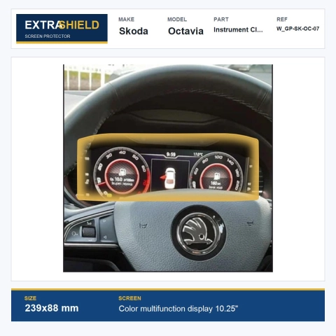 Skoda Octavia Instrument Cluster ExtraShield Screen Protector
