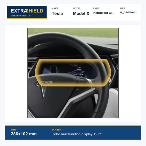 Tesla Model X Instrument Cluster ExtraShield Screen Protector