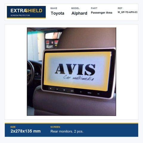 Toyota Alphard Passenger Area ExtraShield Screen Protector