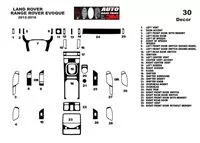 Land Rover Range Rover Evoque 2012-2016 Súprava obloženia palubnej dosky interiéru 3D Dekor 30 dielov - 2 Land Rover Range Rover Evoque 2012-2016 Súprava obloženia palubnej dosky interiéru 3D Dekor 30 dielov - 2