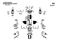 Land Rover Range Rover Sport 2014-2016 Súprava obloženia palubnej dosky 3D interiéru Dekorácia palubnej dosky 58 dielov - 1