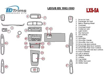 Kompletná súprava Lexus ES 1992-1993, súprava OEM interiéru BD Dash Trim Kit - 1