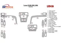 Lexus ES 2002-2006 Kompletná súprava interiérového obloženia palubnej dosky BD - 1 Lexus ES 2002-2006 Kompletná súprava interiérového obloženia palubnej dosky BD - 1