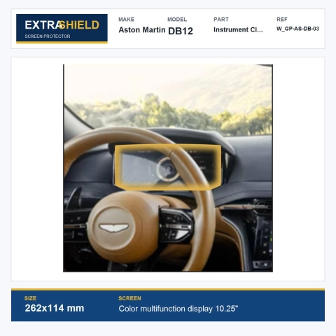 Aston Martin DB12 Instrument Cluster ExtraShield Screen Protector