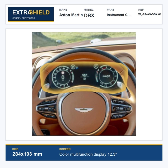 Aston Martin DBX Instrument Cluster ExtraShield Screen Protector