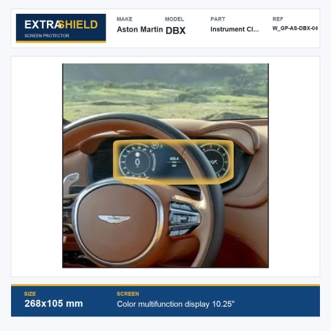 Aston Martin DBX Instrument Cluster ExtraShield Screen Protector
