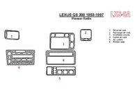 Lexus GS 1993-1997 Pioneer Radio, OEM zhoda, sada 6 dielov Interiér BD Dash Trim Kit - 1 Lexus GS 1993-1997 Pioneer Radio, OEM zhoda, sada 6 dielov Interiér BD Dash Trim Kit - 1