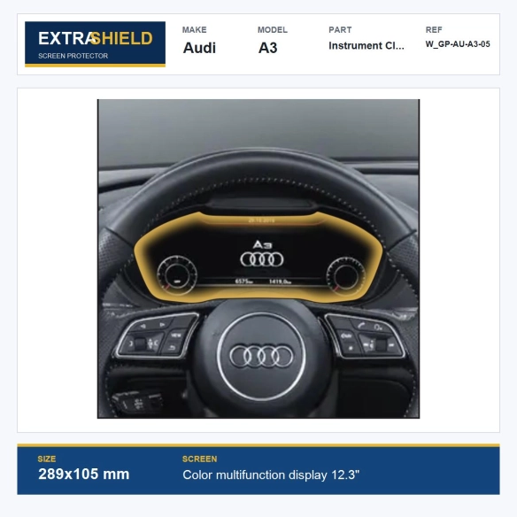 Audi A3 Instrument Cluster ExtraShield Screen Protector