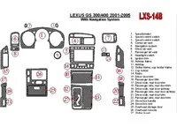 Lexus GS 2001-2005 so systémom NAVI, súprava OEM interiéru BD Dash Trim Kit - 1 Lexus GS 2001-2005 so systémom NAVI, súprava OEM interiéru BD Dash Trim Kit - 1