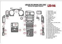 Lexus GS 2001-2005 bez systému NAVI, OEM zhoda interiéru BD Dash Trim Kit - 1 Lexus GS 2001-2005 bez systému NAVI, OEM zhoda interiéru BD Dash Trim Kit - 1