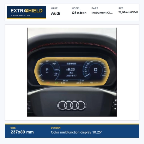 Audi Q5 e-tron Instrument Cluster ExtraShield Screen Protector
