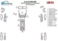 Kompletná súprava Lexus IS 2006-UP, automatická prevodovka, s vnútornou súpravou NAVI BD Dash Trim Kit - 1 Kompletná súprava Lexus IS 2006-UP, automatická prevodovka, s vnútornou súpravou NAVI BD Dash Trim Kit - 1