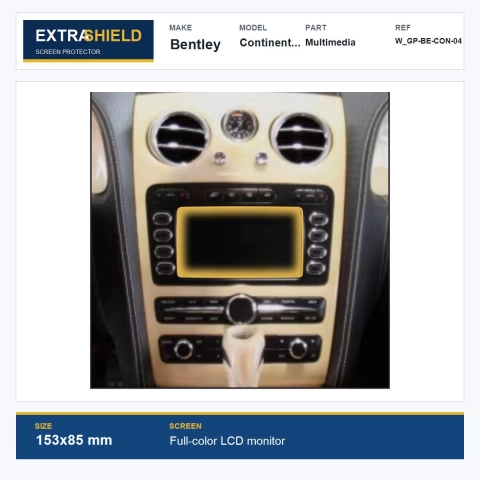Bentley Continental GT Multimedia ExtraShield Screen Protector