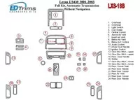 Kompletná sada Lexus LS 2001-2003, automatická prevodovka, bez navigácie Interiér BD Dash Trim Kit - 1