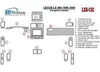 Lexus LS-400 1998-2000 Navigačný systém, súprava OEM interiéru BD Dash Trim Kit - 1