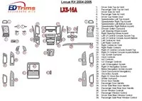 Lexus RX 2004-2005 Kompletná súprava vnútorného obloženia palubnej dosky BD - 1