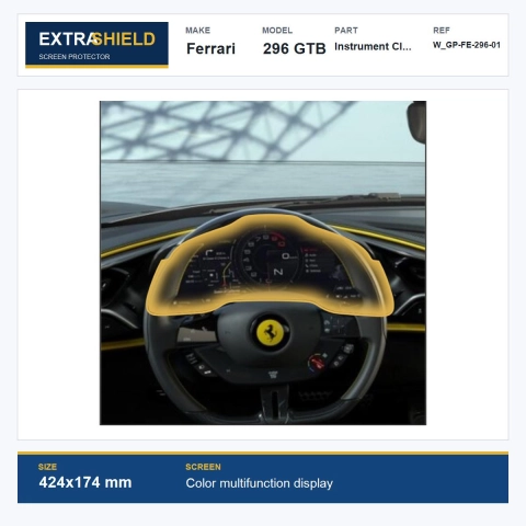 Ferrari 296 GTB Instrument Cluster ExtraShield Screen Protector
