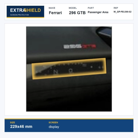 Ferrari 296 GTB Passenger Area ExtraShield Screen Protector