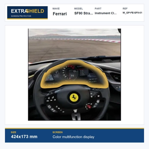 Ferrari SF90 Stradale Instrument Cluster ExtraShield Screen Protector