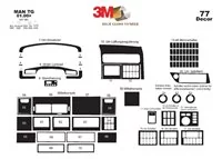 MAN TGA-XXL 01.00-12.05 3D Súprava obloženia palubnej dosky interiéru Dekor 77 dielov - 2
