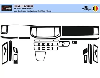 MAN TGE 2021 3D súprava obloženia palubnej dosky interiéru 29-dielna súprava obloženia palubnej dosky - 1