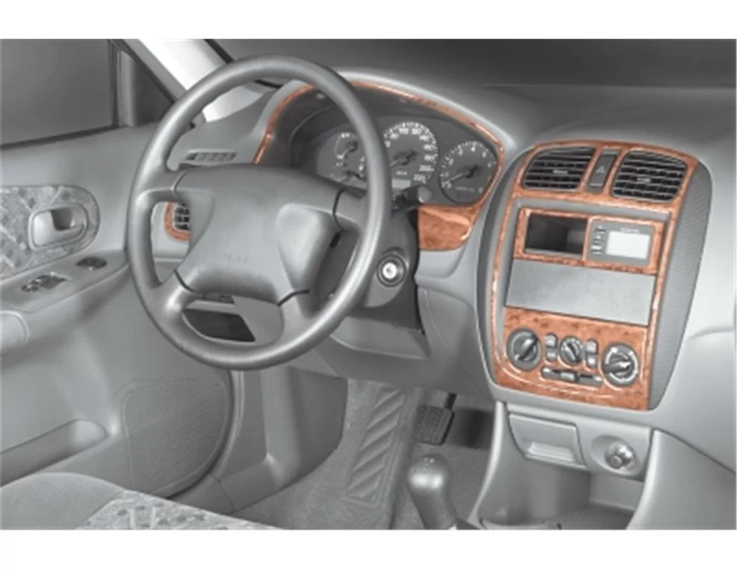 Mazda 323 FS 09.98-11.00 3D súprava obloženia palubnej dosky interiéru 9-dielna súprava obloženia palubnej dosky - 1