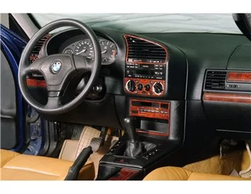 BMW radu 3 E36 01.91-04.98 Súprava obloženia palubnej dosky 3D interiéru Dekorácia palubnej dosky 20 dielov - 1