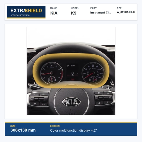 KIA K5 Instrument Cluster ExtraShield Screen Protector