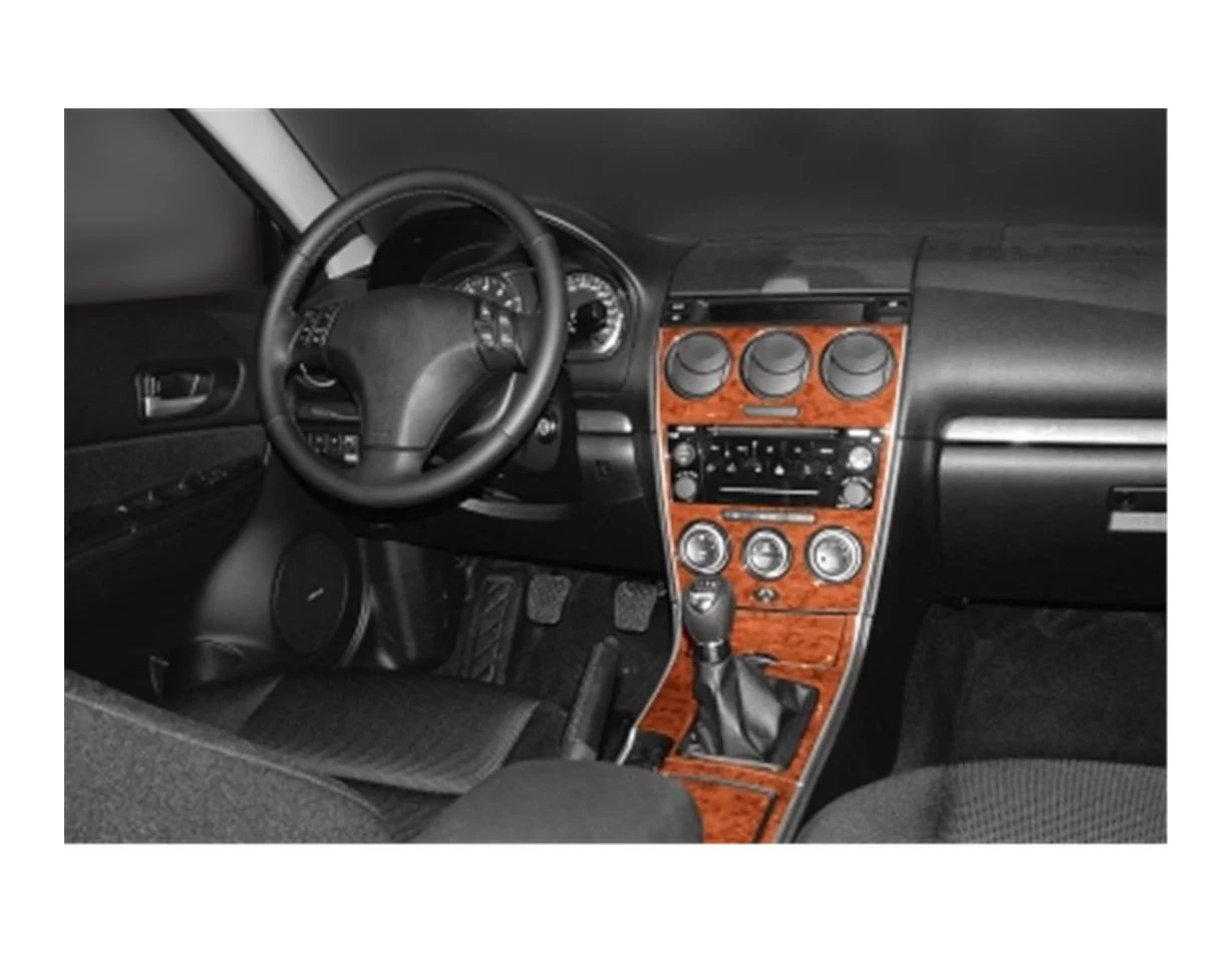 Mazda Mazda 6 06.04-12.07 3D súprava obloženia palubnej dosky interiéru 34-dielna súprava obloženia palubnej dosky - 1