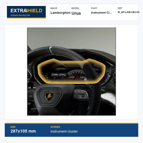 Lamborghini Urus Instrument Cluster ExtraShield Screen Protector