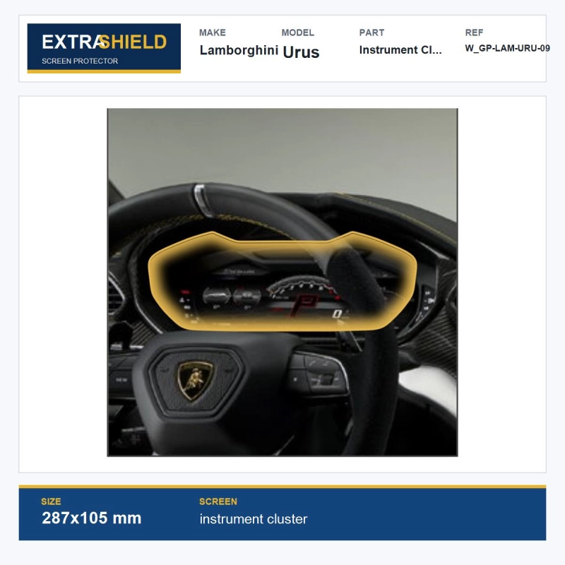 Lamborghini Urus Instrument Cluster ExtraShield Screen Protector
