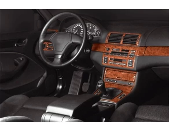 BMW radu 3 E46 04.98-12.04 Súprava 3D obloženia palubnej dosky interiéru Dekorácia palubnej dosky 25 dielov - 1
