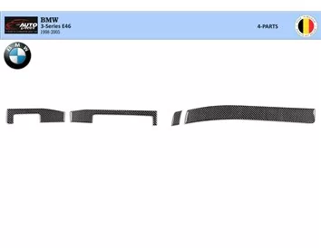 BMW radu 3 E46 04.98-12.04 3D súprava obloženia palubnej dosky interiéru 4-dielna súprava obloženia palubnej dosky - 1